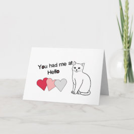 Katt du hade mig på Hej Valentine Card Tack Kort