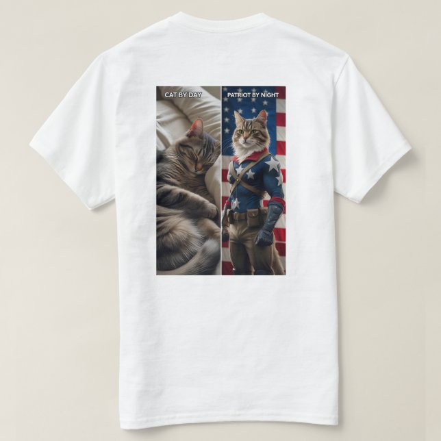 Katt efter dag, Patriot by Night - Fårbar katt T-S T Shirt (Design baksida)