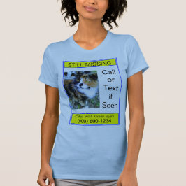 Katt eller Hund saknas fortfarande på ljusblå T-sk T Shirt