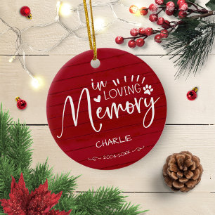 Katt- eller hundminne Minnesbehållare Julgransprydnad Keramik