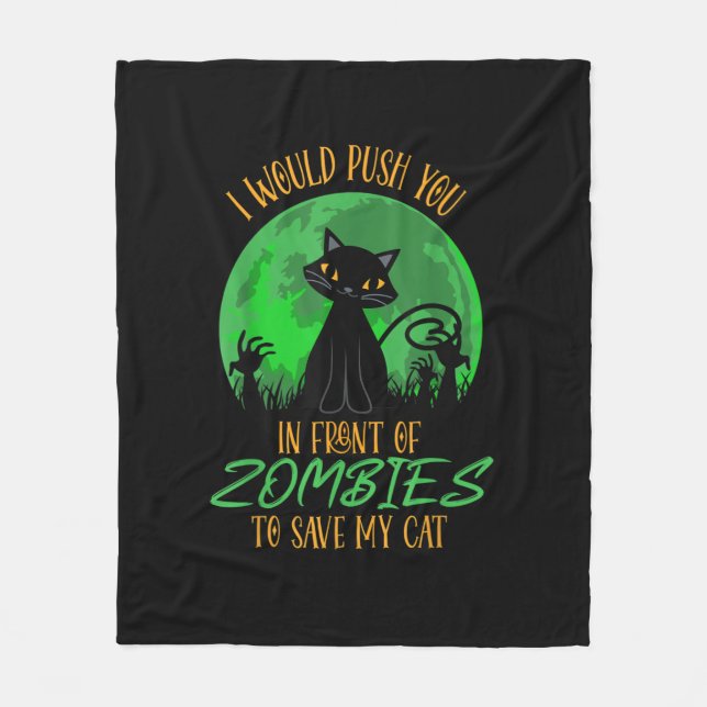 Katt eller jag vill pressa dig framför Zombies att Fleecefilt (Framsidan)