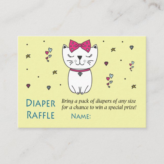 Katt eller Kitten Diaper Raffle Biljett (Framsida)
