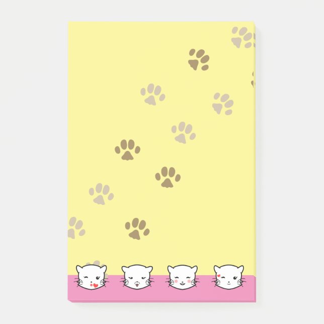Katt Emoji Konst 2 Post-it Block (Framsida)