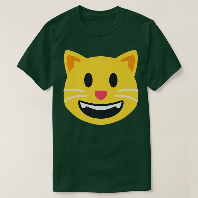 Katt Emoticon lycklig-leende Ansikte Premium T Shirt (Design framsida)