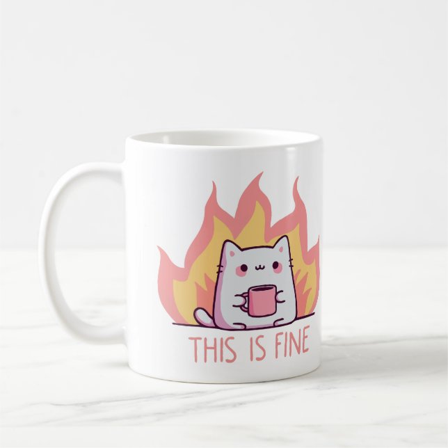 Katt En Eld Detta är Bra Kaffemugg (Vänster)