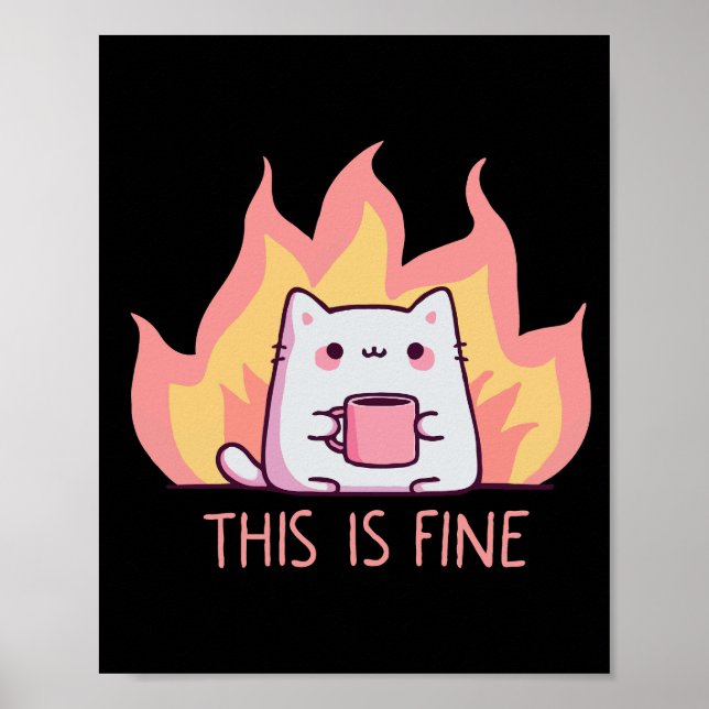 Katt En Eld Detta är bra Poster (Framsidan)