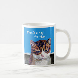 Katt "en ta sig en tupplur för det ", kaffemugg