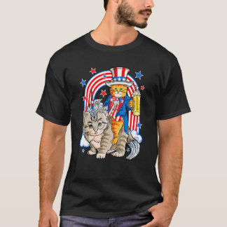 Katt Enhörning Meowica Usa Flagga Regnbåge Glad 4: T Shirt