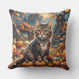 Katt ensam i en taloky Natten Äventyr Kudde