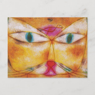 Katt & fågel av Paul Klee Vykort