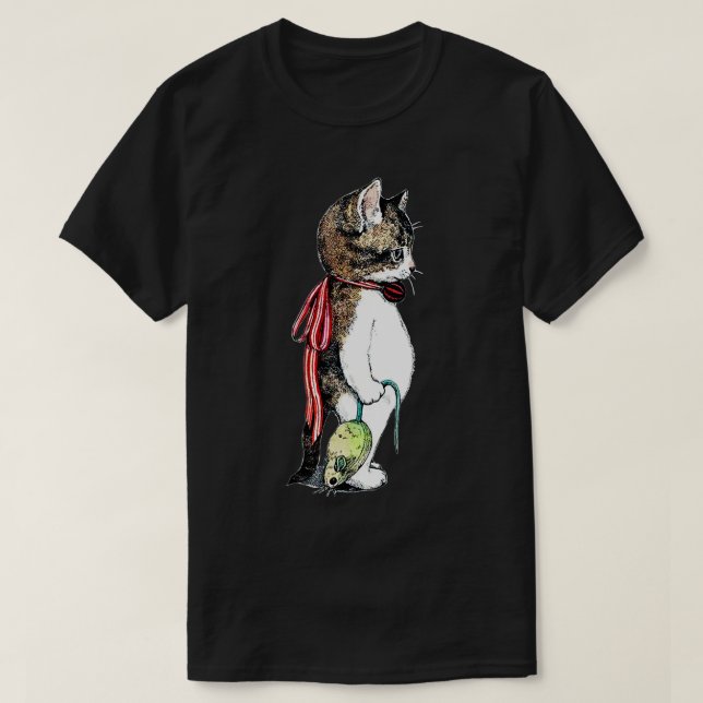 Katt fånga mus älskare kitten älskare katt t shirt (Design framsida)