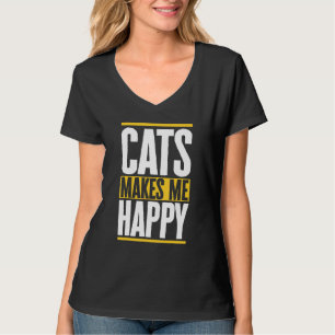 Katt får mig att Lycklig Cat Lovers att säga T Shirt
