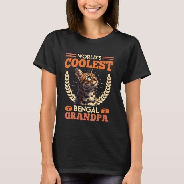 Katt Farfar VÄRLDENS COOLASTE BENGAL FARFAR Farfar T Shirt (Framsida)