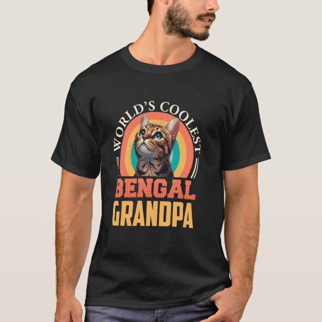 Katt Farfar VÄRLDENS COOLASTE BENGAL FARFAR gammal T Shirt (Framsida)