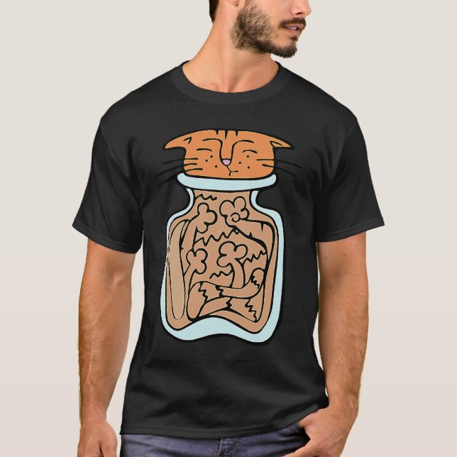 Katt fast i en burk t shirt (Framsida)