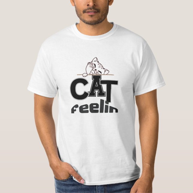 Katt feelin tshirt t shirt (Framsida)