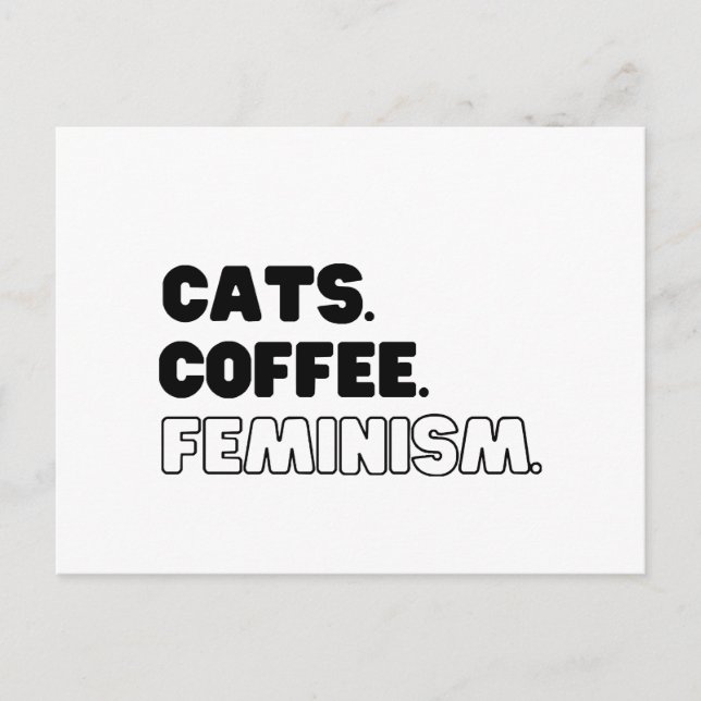 Katt, feminism helg vykort (Framsida)