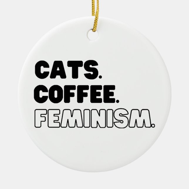 Katt, feminism julgransprydnad keramik (Framsidan)
