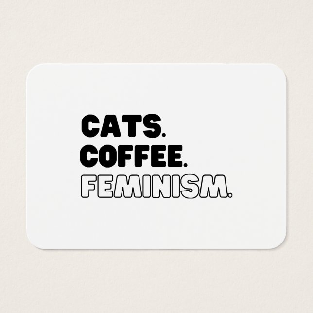 Katt, feminism visitkort (Framsidan)