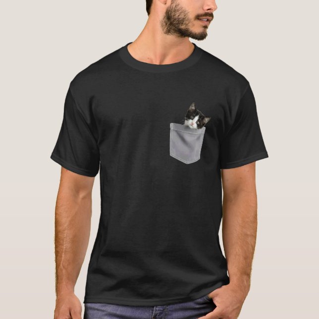 Katt ficka kikar Söt katt i fickan 3 T Shirt (Framsida)