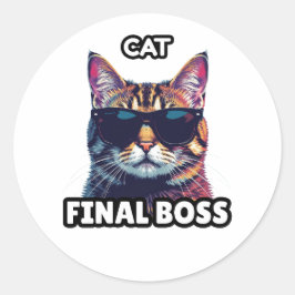 Katt Final Boss Runt Klistermärke