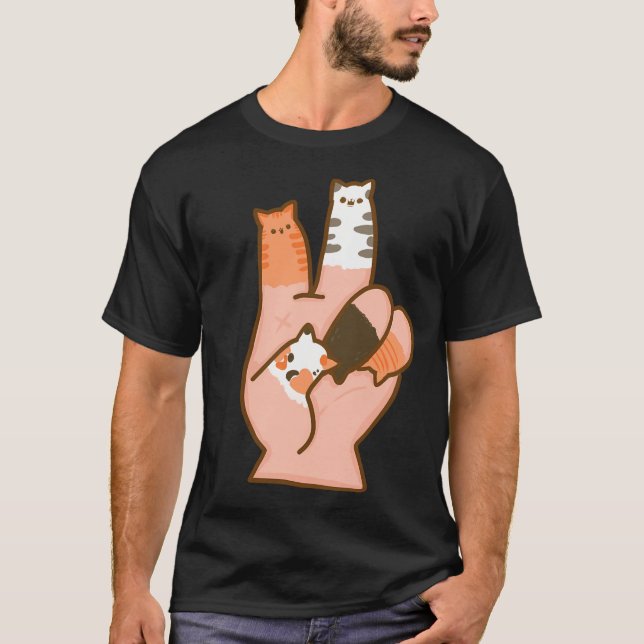 Katt Fingrar Fred T Shirt (Framsida)