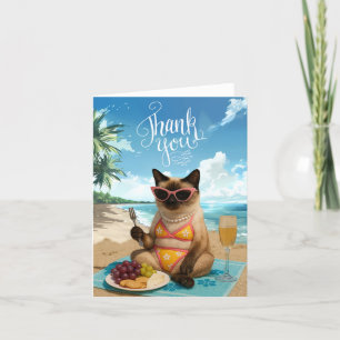 Katt finns på stranden tack kort