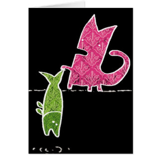 Katt+fisk Hälsningskort