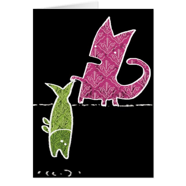 Katt+fisk Hälsningskort (Framsidan)