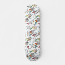 Katt Fisk Illustration Skateboard