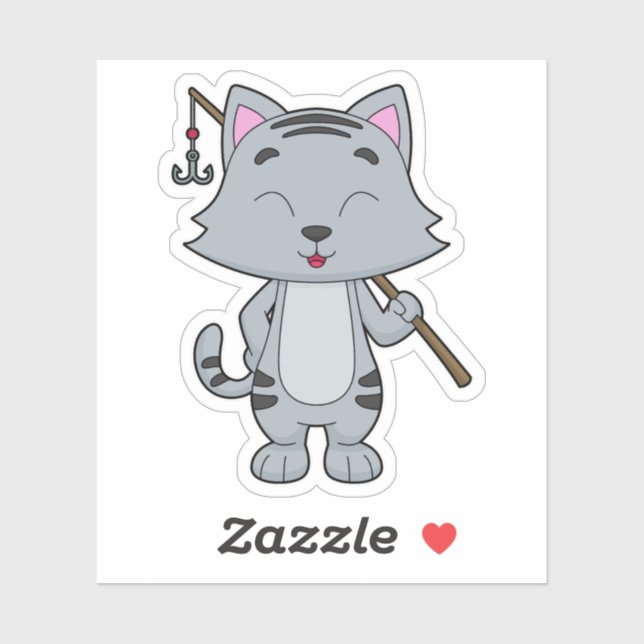 Katt Fiskefartygets fiskspak Klistermärken (Ark)