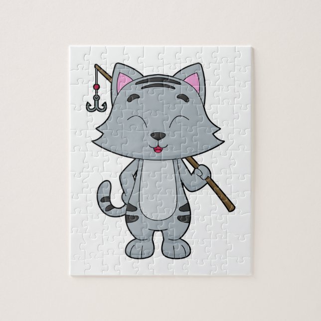 Katt Fiskefartygets fiskspak Pussel (Vertikal)