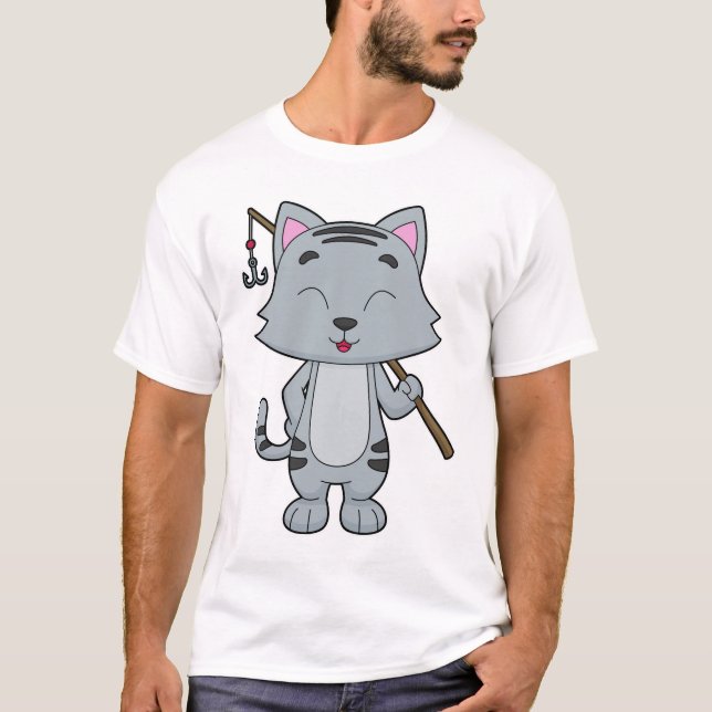 Katt Fiskefartygets fiskspak T Shirt (Framsida)