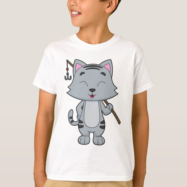 Katt Fiskefartygets fiskspak T Shirt (Framsida)