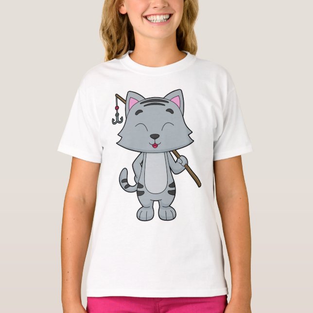 Katt Fiskefartygets fiskspak T Shirt (Framsida)
