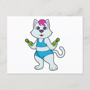 Katt Fitness Hantel Vykort