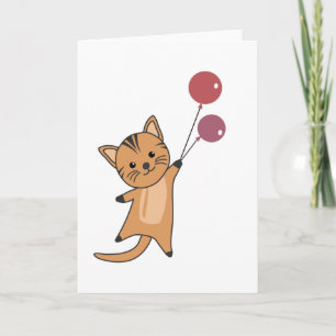 Katt flödar upp med ballonger och kuterier kort