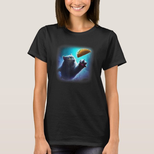 Katt flygande fångar taco t shirt (Framsida)