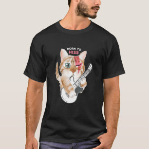 Katt Född Att Fisa Rock Fan Katt Älskar Katter T Shirt
