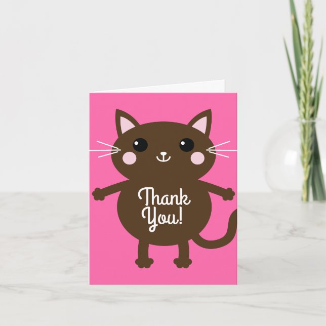 Katt-Födelsedagsfest Kort (Framsida)