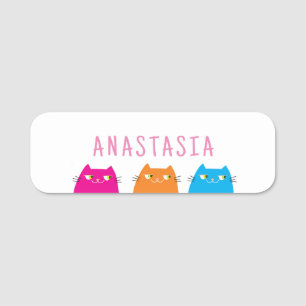 Katt Födelsedagsfest Namnbricka