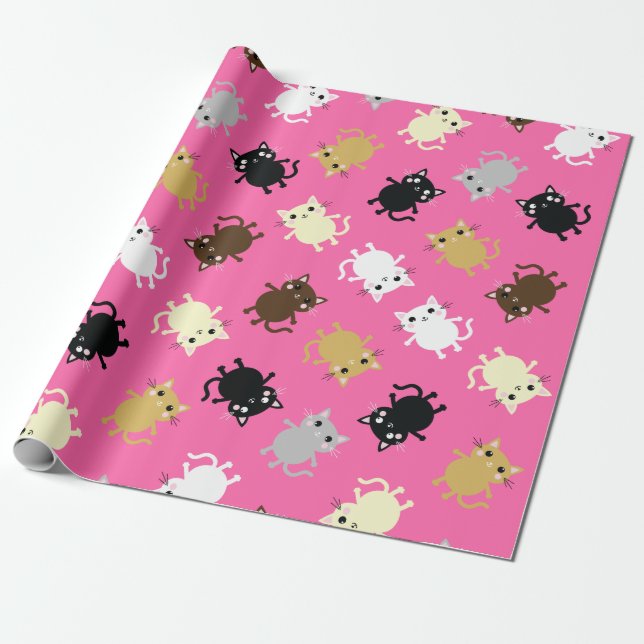 Katt-Födelsedagsfest Presentpapper (Utrullad)