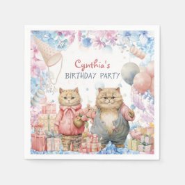 Katt Födelsedagsfest Servett