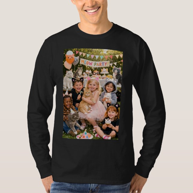 katt födelsedagsfest tema t shirt (Framsida)