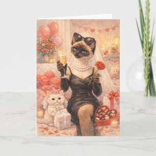 Katt för Alla hjärtans dag  Kort