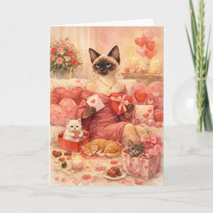 Katt för Alla hjärtans dag  Kort