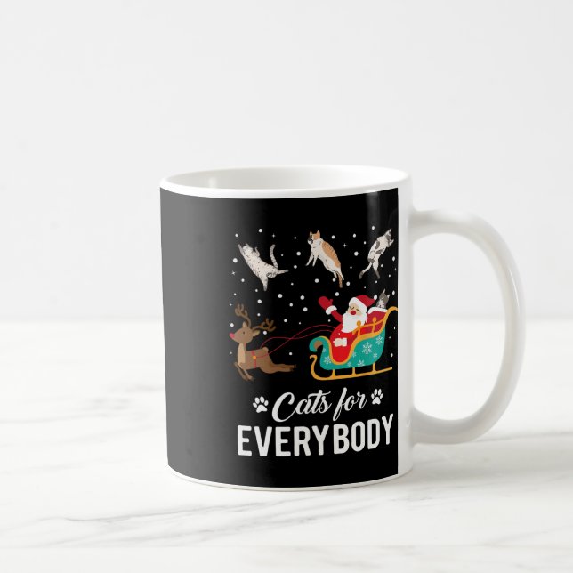 Katt för alla julklapp Funny Julafton Santa Kaffemugg (Höger)