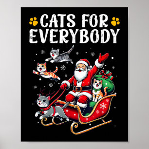 Katt för alla julklapp funny poster