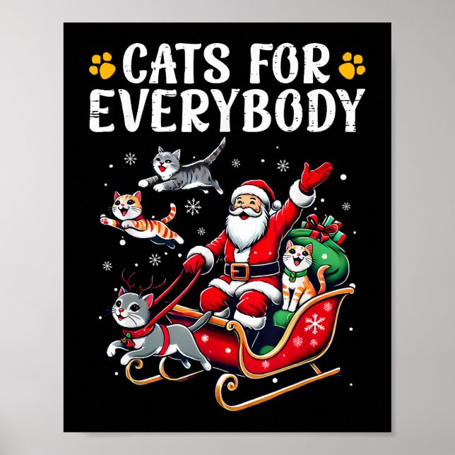 Katt för alla julklapp funny poster (Framsidan)