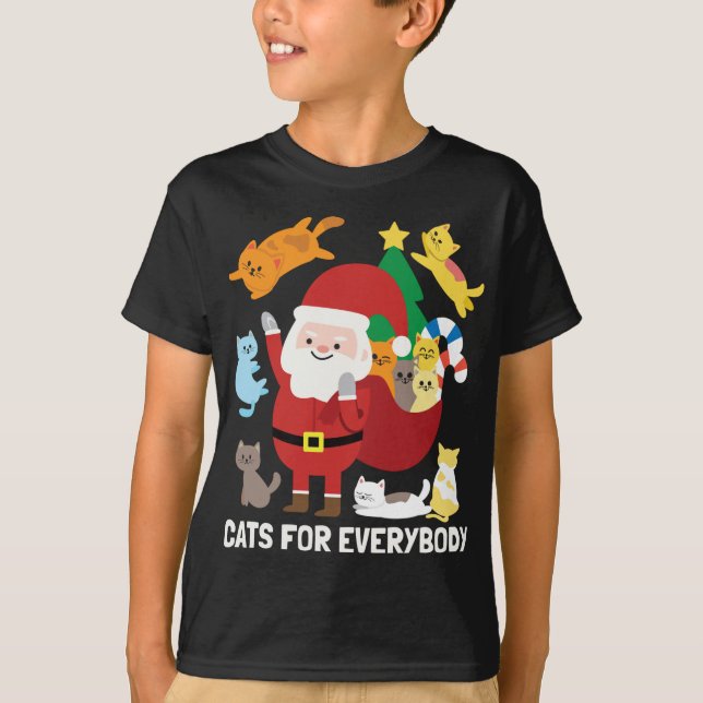 Katt för alla jultomter, julklapp t shirt (Framsida)